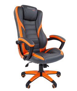 Офисное кресло CHAIRMAN GAME 22 эко кожа, серый/оранжевый в Старом Осколе