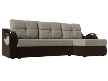 Угловой диван Меркурий, Корфу 02 (рогожка)/коричневый (вельвет) в Белгороде