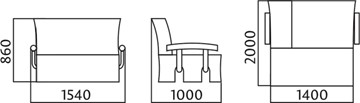 Диван прямой Аккордеон с боковинами, спальное место 1400 в Старом Осколе - предосмотр 4