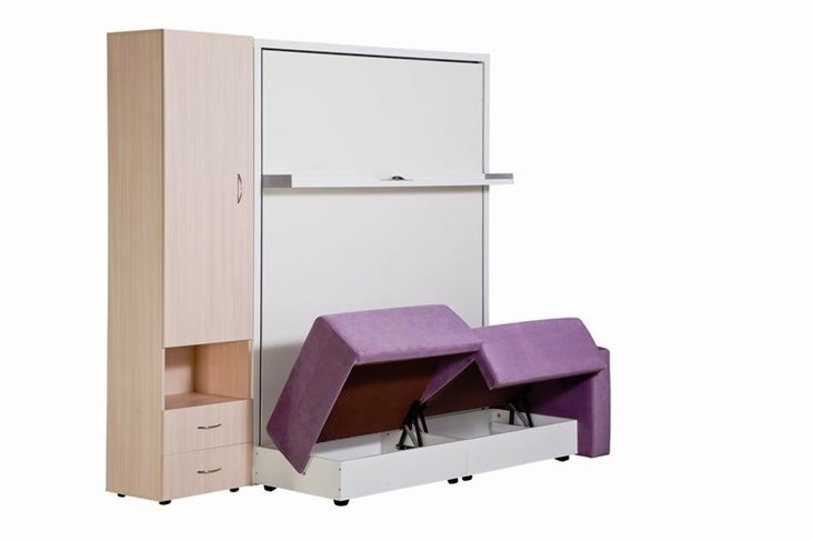 Диван Кровать-трансформер Smart (ШЛ+КД 1400+ШП), 2 шкафа, без подлокотников в Старом Осколе - изображение 4