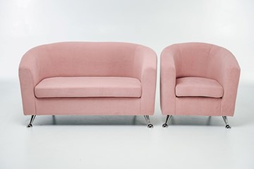Комплект мебели Брамс  цвет розовый диван 2Д + кресло в Белгороде
