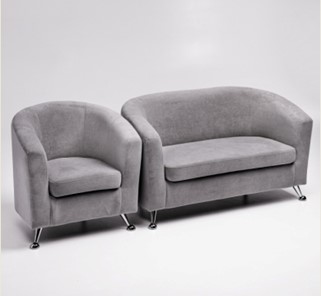 Комплект мебели Брамс  цвет серый диван 2Д + кресло в Белгороде