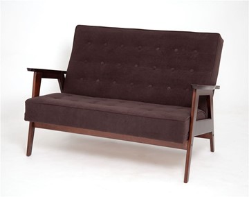 Прямой диван Ретро, двухместный (темный тон / RS32 - коричневый) в Старом Осколе