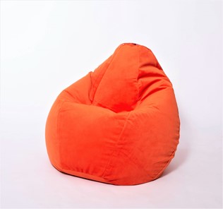 Кресло-мешок Груша большое, велюр однотон, оранжевое в Белгороде