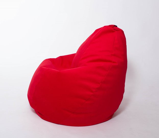 Кресло-мешок Груша большое, велюр однотон, красное в Белгороде - изображение 1