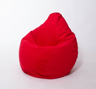 Кресло-мешок Груша большое, велюр однотон, красное в Белгороде - предосмотр