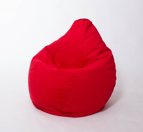 Кресло-мешок Груша большое, велюр однотон, красное в Белгороде - изображение