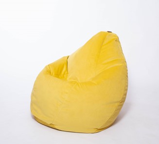 Кресло-мешок Груша малое, велюр однотон, лимонное в Белгороде