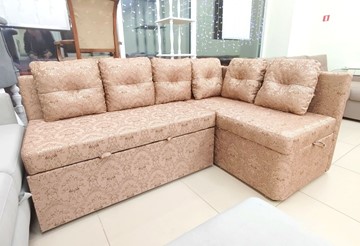 Кухонный угловой диван Яшма 1 ДУ Весь в ткани Жаккард AFINA 06 в Старом Осколе