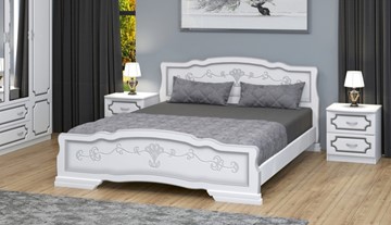 Спальная кровать Карина-6 (Белый Жемчуг) 160х200 в Старом Осколе