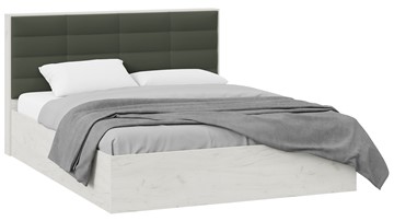 Кровать спальная Агата тип 1 (Дуб крафт белый, Велюр Серый) в Старом Осколе
