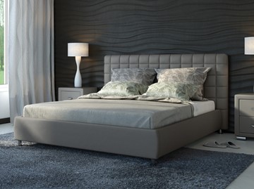 Кровать спальная Corso-3 200x200, Экокожа (Серый) в Белгороде
