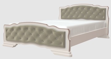 Кровать в спальню Карина-10 (Дуб Молочный, светлая обивка) 160х200 в Белгороде