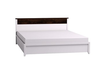 Двуспальная кровать Норвуд 31 с гибкими ламелями металл, Белый-Орех шоколадный в Белгороде