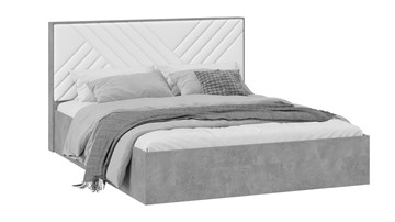 Кровать 2-спальная с подъемным механизмом Хилтон Тип 1 без заглушины (Ателье светлый/Белый) в Старом Осколе