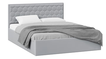 Кровать в спальню с подъемным механизмом Порто (Велюр Confetti Silver) без заглушины в Белгороде
