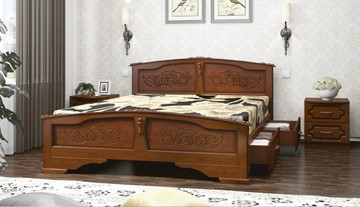 Кровать с выкатными ящиками Елена (Орех) 180х200 в Белгороде