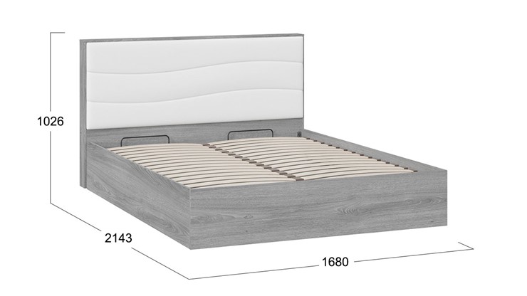 Кровать с механизмом Миранда тип 1 (Дуб Гамильтон/Белый глянец) в Белгороде - изображение 1