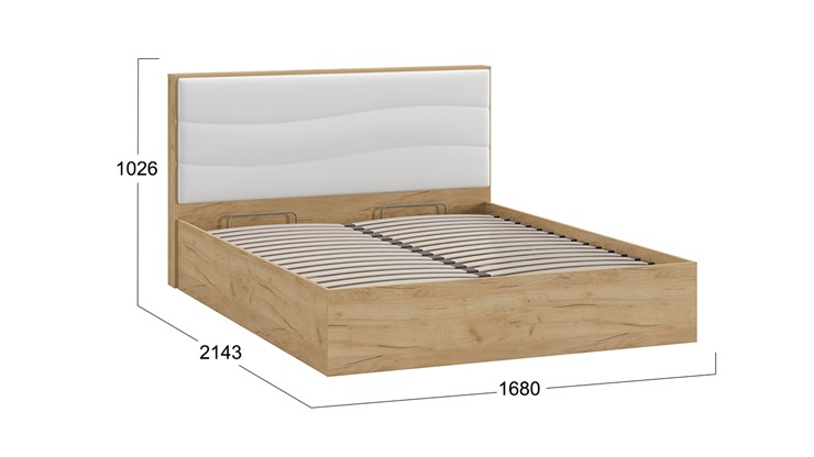 Кровать с механизмом двуспальная Миранда тип 1 (Дуб крафт золотой/Белый глянец) в Старом Осколе - изображение 1