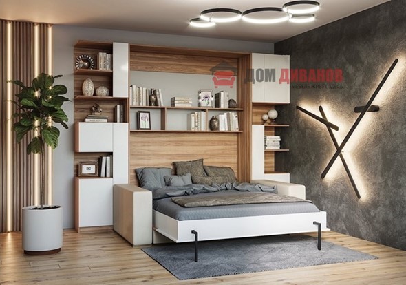 Кровать-шкаф с диваном Дина, 1400х2000 в Белгороде - изображение