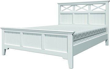 Кровать полутороспальная Грация-5 с белым карнизом (Белый Античный) 140х200 в Белгороде