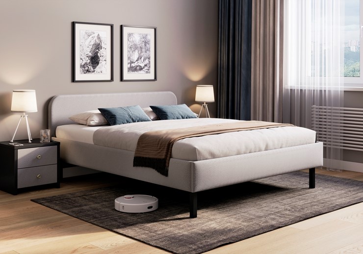 Кровать двуспальная Hanna 160х200 с основанием (Багама серый) в Белгороде - изображение 2