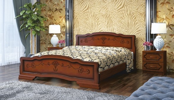 Двуспальная кровать Карина-6 (Орех) 180х200 в Белгороде - изображение