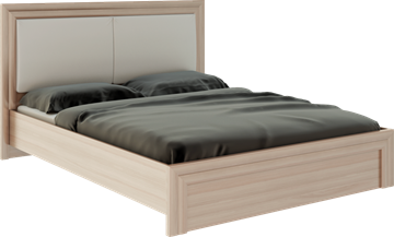 Кровать двуспальная Глэдис М31 (Шимо светлый/Белый текстурный) в Старом Осколе
