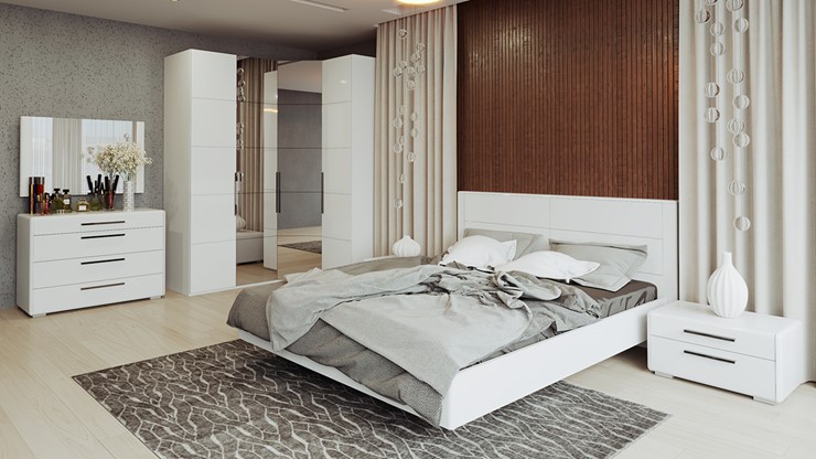 Модульная спальня Наоми №2, цвет Белый глянец в Белгороде - изображение 8