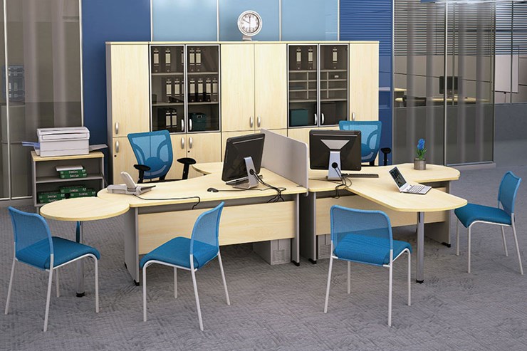 Комплект офисной мебели Boston для 2 сотрудников по работе с клиентами в Белгороде - изображение