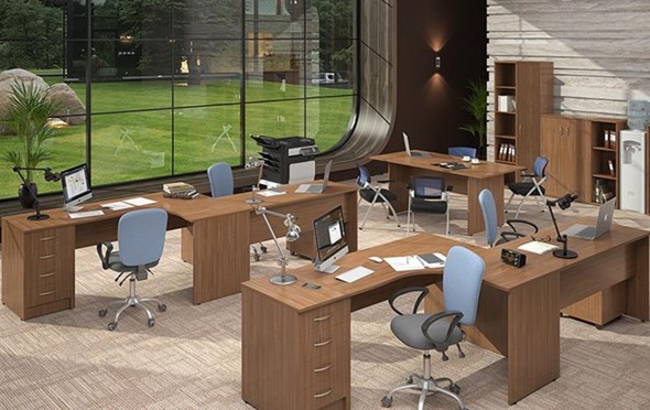 Офисный набор мебели IMAGO три стола, 2 шкафа, стеллаж, тумба в Белгороде - изображение