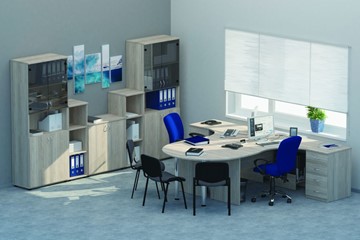 Офисный набор мебели Twin для 2 сотрудников с совмещенными столами в Белгороде - предосмотр