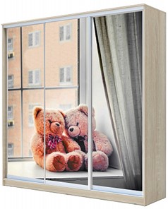 Детский шкаф ХИТ 23-20/2-777-26, Мишки на окне, Дуб Сонома в Белгороде