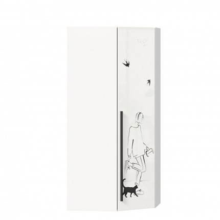 Шкаф угловой Джоли 45 ЛД 535.030, Серый шелк в Белгороде - изображение