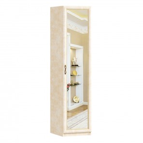 Одностворчатый шкаф Александрия с зеркалом ЛД 625.042, Рустика/Кожа Ленто в Старом Осколе