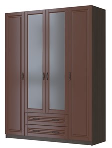 Четырехстворчатый шкаф Кантри, лак орех ШР-4, с 2мя зеркалами в Старом Осколе