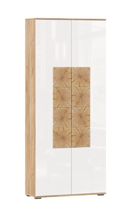 Шкаф двухстворчатый Фиджи с декоративными накладками 659.310, Дуб Золотой/Белый в Старом Осколе - изображение