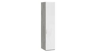 Шкаф одностворчатый Эмбер СМ-348.07.001 (Дуб Гамильтон/Белый глянец) в Старом Осколе
