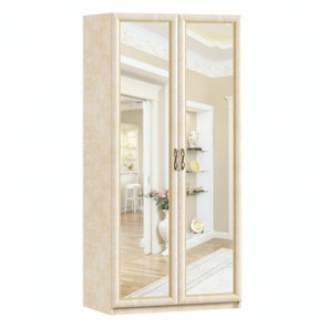 Шкаф двухдверный Александрия с зеркалами ЛД 625.052, Рустика/Кожа Ленто в Белгороде