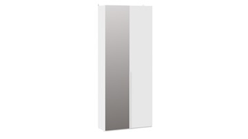 Шкаф с 1 глухой и 1 зеркальной дверями Порто (366) СМ-393.07.225 (Белый жемчуг/Белый софт) в Белгороде