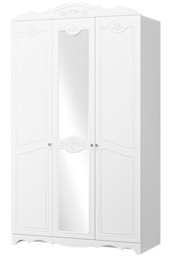 Шкаф трехдверный в спальню Лотос ШР-3 (Белый) 1 зеркало в Старом Осколе