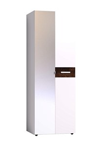 Шкаф для одежды Норвуд 54 фасад зеркало + стандарт, Белый-Орех шоколадный в Старом Осколе