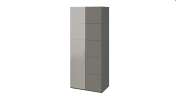 Распашной шкаф Наоми с 1 зеркальной левой дверью, цвет Фон серый, Джут СМ-208.07.04 L в Белгороде