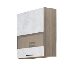 Кухонный шкаф со стеклом Модус, Ш500с/720, цемент светлый в Старом Осколе