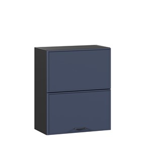 Настенный горизонтальный шкаф 600 комбинированный Индиго ЛД 298.970.000.167, Чёрный/Тёмно-синий в Старом Осколе
