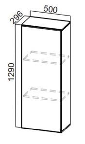 Кухонный пенал-надстройка Стайл, ПН500(720/296), МДФ в Старом Осколе