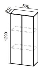 Шкаф-надстройка Стайл, ПН600(720/316), МДФ в Старом Осколе
