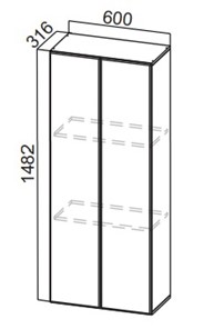 Шкаф-надстройка Стайл, ПН600(912/316), МДФ в Старом Осколе