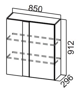 Угловой кухонный шкаф Стайл, Ш850у/912, МДФ в Старом Осколе
