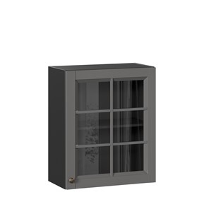 Шкаф на кухню Амели-3 600 со стеклом ЛД 299.350.000.032, Черный/Оникс серый в Белгороде